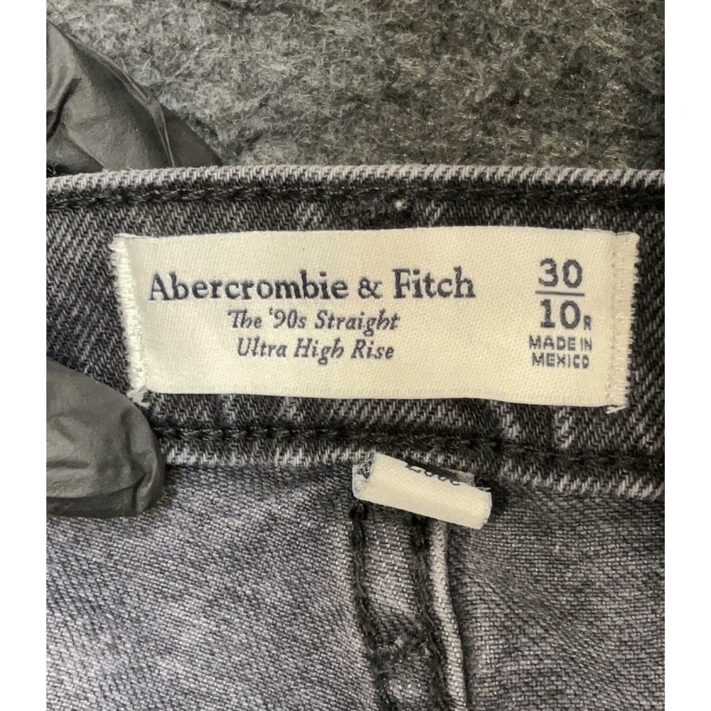 Abercrombie & Fitch Ultra High Rise 90s Straight Gray Jeans 5-Pocket 30/10 - Picture 8 of 12